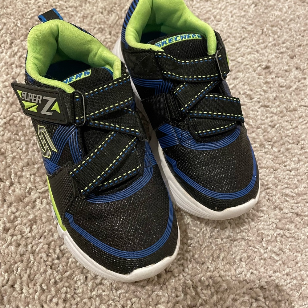 Skechers Kids Black and Blue Sneakers 11